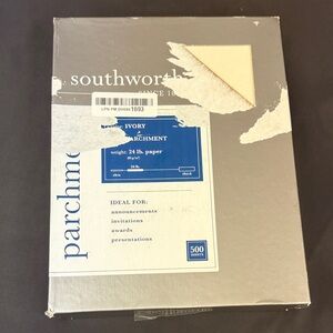 Southworth Ivory Parchment Paper 24 pound paper approximately 500 sheets paper